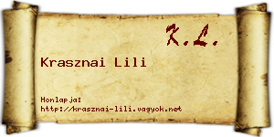Krasznai Lili névjegykártya