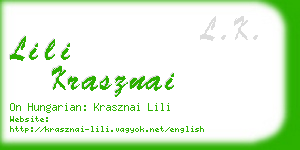 lili krasznai business card